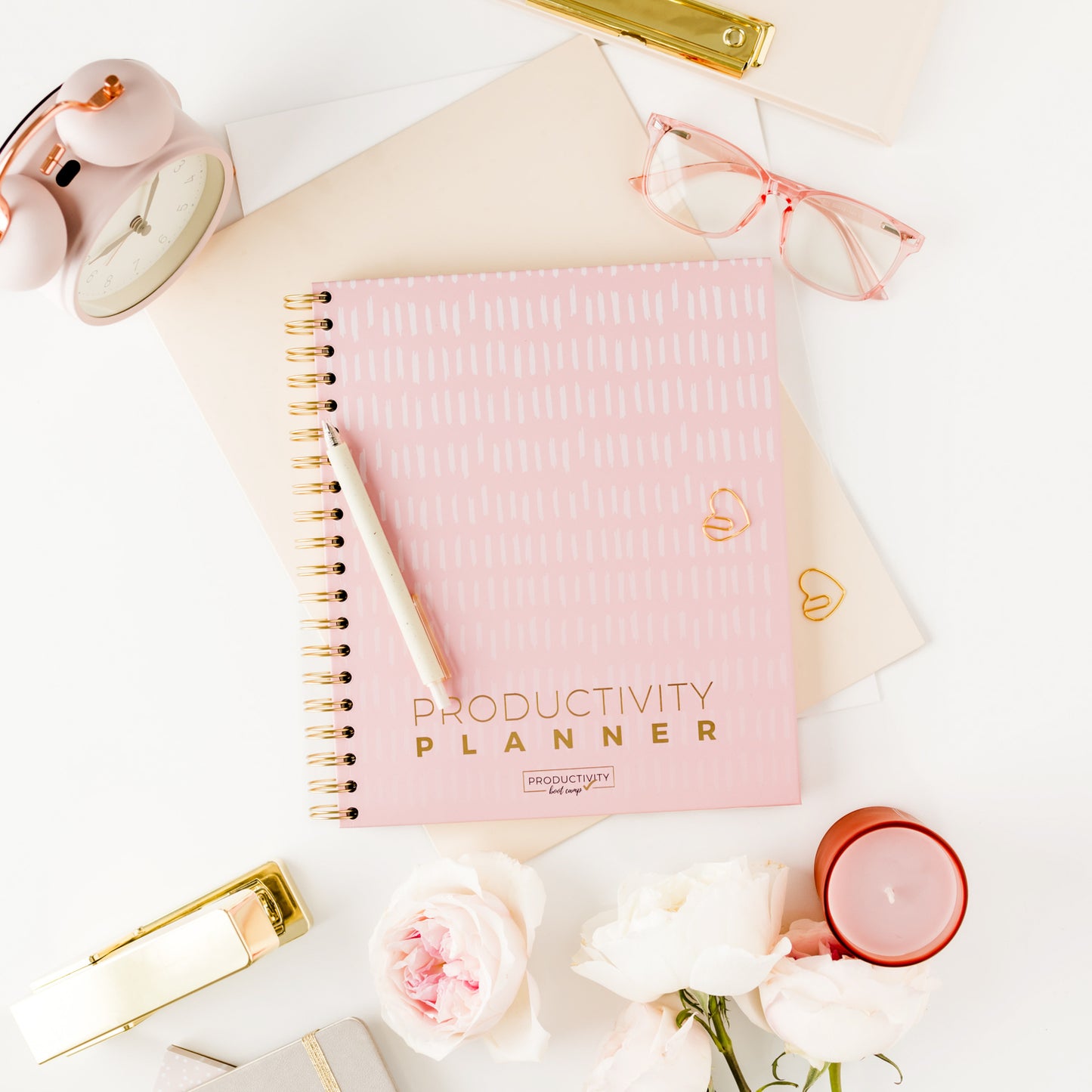 Block Schedule™ Planner | Hard Cover | Pink Dash (3-Month)