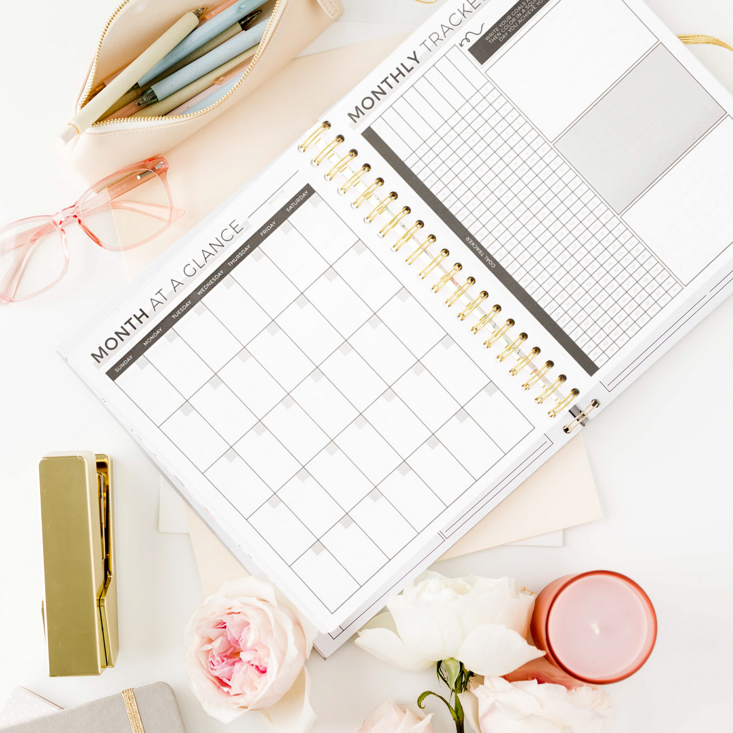 Block Schedule™ Planner | Hard Cover | Pink Dash (3-Month)