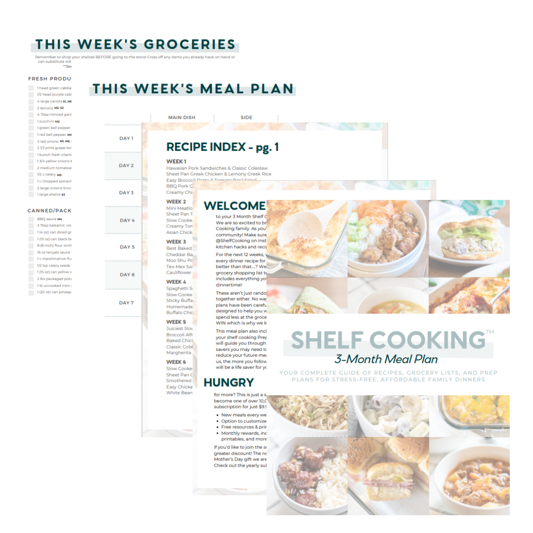 Shelf Cooking™ 3-Months of Meal Plans | Ebook