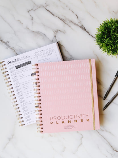 Block Schedule™ Planner | Hard Cover | Pink Dash (3-Month)