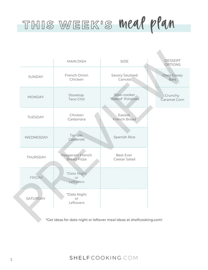 FREE TRIAL | Shelf Cooking Yearly Subscription Meal Plan