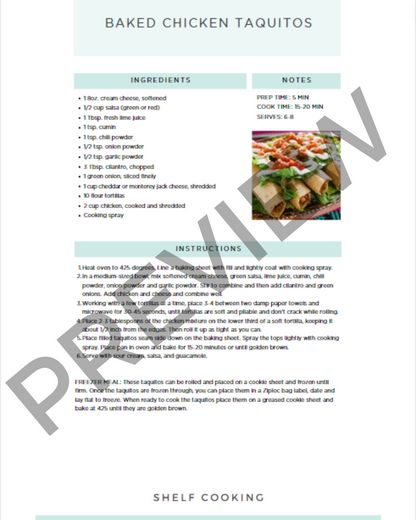 Freezer Friendly Meals | Digital Recipe ebook